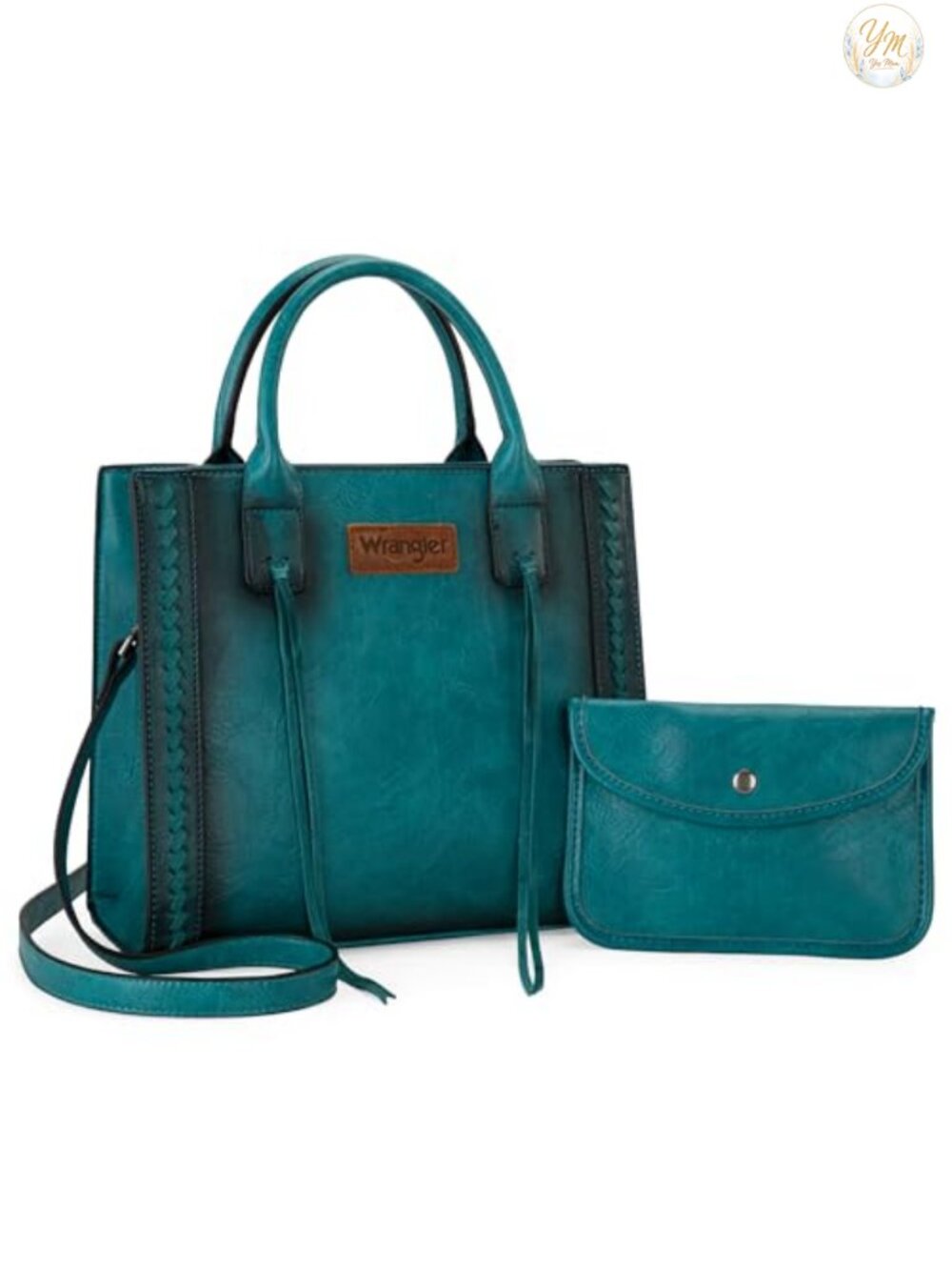 Wrangler Western Tote Handbag with Whipstitch and Tassels